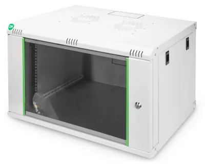 Produktbild von Digitus DN-19 07-U-EC 7U 600 mm Breit Rackschrank - Grau - Glas, Stahl
