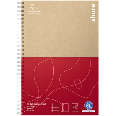 Produktbild von share Collegeblock A5 kariert 100 Blatt 4-0016-A5