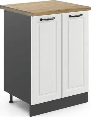 Produktbild von Küchenunterschrank Vicco R-Line Weiß Landhaus 60 cm , AP Eiche, Model 46743
