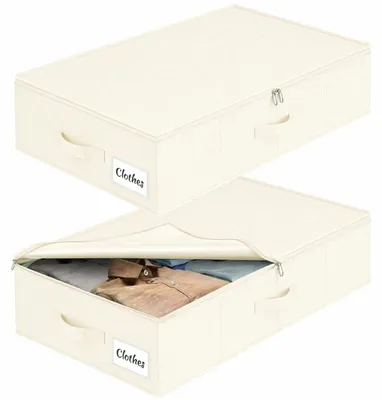 Obrázok produktu pre Solidchoice - 2 úložné boxy pod posteľ s vekom, 76 x 40 x 17 cm