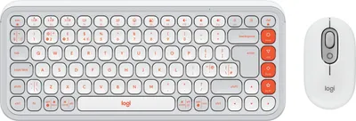 Obrázok produktu pre Logitech Pop Icon Combo, Bezdrôtový, Bluetooth, Nožnicový spínač, QWERTY, Biela, Obsahuje myš