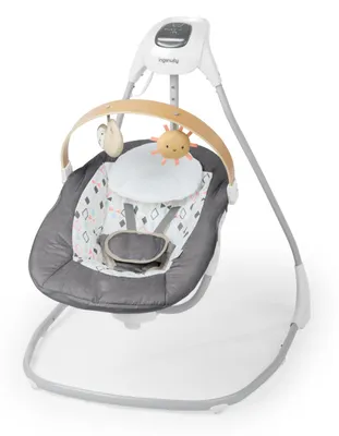 Productafbeelding van Ingenuity SimpleComfort Compact, een schommel met zachte bewegingen, met een draaibare speelboog, draaibaar