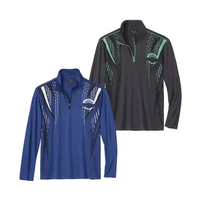 Image de Atlas For Men - Haut pour homme (lot de 2) AF1451 (4XL) (bleu/anthracite)