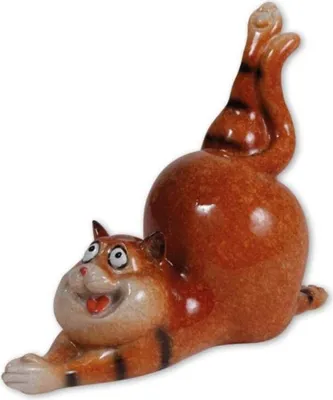 Immagine prodotto di Il signor Carlo fa sport – Divertente statuetta di gatto in resina, 11 cm