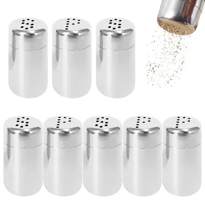 8 Mini-Salzstreuer aus Edelstahl, 5 ml, tragbar, für unterwegs