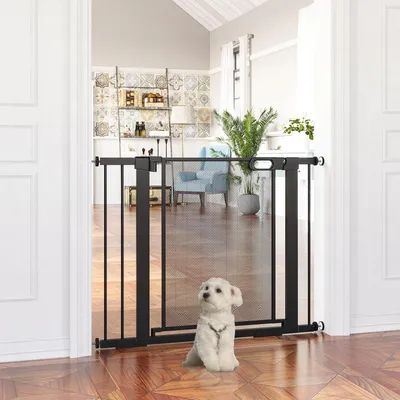 Produktbild von Sweiko Treppenschutzgitter Haustiergitter Hundeschutzgitter, verstellbar von 75 cm - 103 cm, Schwarz