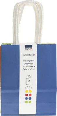 Produktbild von Glorex Papiertragetasche mit Kordelgriff 12 X 15 X 5,5 cm 10 Stück