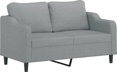 Image de vidaXL Canapé 2 places gris clair 140 cm Tissu