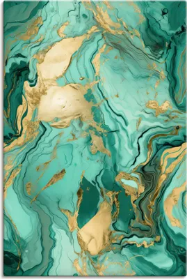 Produktbild von ARTland Leinwandbild Grün und Gold Marmor Landschaft Größe: 60x90 cm