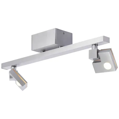 Produktbild von Brilliant LED Deckenleuchte 90 Degree Silber Eisen 2 x 3,6W 780lm warmweiß 3000K schwenkbar EasyDim Schalter dimmbar