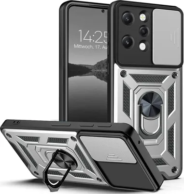 Produktbild von Armor Handyhülle für Xiaomi Redmi 12 Kameraschutz Handy Panzer Case Cover Schutzhülle Outdoor Farbe: Silber