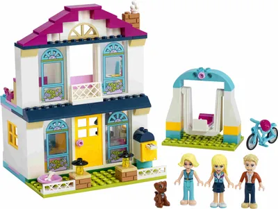 Image de LEGO 41398 Friends 4 + maison familiale de Stephanie, maison de poupées avec mini-poupées, jouet pour enfants à partir de 4 ans, super cadeau pour filles et garçons