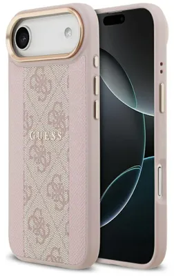 Produktbild von GUESS case passend für IPHONE 17 Air kompatibel mit MagSafe GUHMP17MPG4SEMCP (PU W/ 4G Stripe) pink