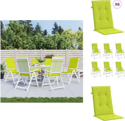 Produktbild von vidaXL Gartenstuhlauflagen für Hochlehner 6 Stk. Hellgrün 120x50x3 cm - Sitzpolster