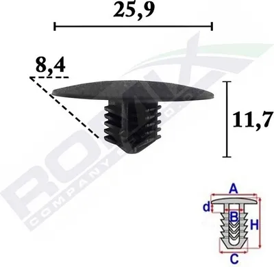 Produktbild von 10x ROMIX C70603 Clip Zier- / Schutzleiste motorseitig