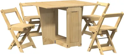 Produktbild von vidaXL 5-tlg. Butterfly-Esstisch-Set Corona Wachsbraun Kiefernholz