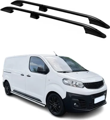 Image de Barres de toit longitudinales pour Fiat Scudo / Ulysse 2022-2025 L2 Alu Noir
