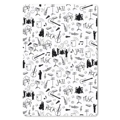 Produktbild von MuchoWow® Mauspad Mousepad Musik - Muster - Schwarz und Weiß 40x60 cm - Mousepads - Maus Mat - Pad - Mausunterlage - Schreibtisch Accesoire