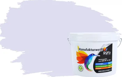 Produktbild von RyFo Colors Bunte Wandfarbe Manufakturweiß Blassviolett 3l - weitere Violett Farbtöne und Größen erhältlich, Deckkraft Klasse 1, Nassabrieb Klasse 1