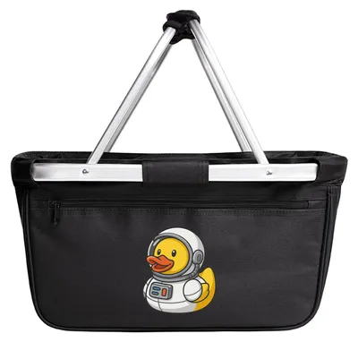 Produktbild von Huuraa Einkaufskorb Quietscheente Astronaut Gummiente Raumfahrer 20 Liter Black faltbarer Tragekorb Geschenkidee