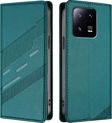 Produktbild von Hülle für Xiaomi 13 Pro, Kunstleder Brieftaschen Handyhülle mit Kartenfach und Standfunktion Grün
