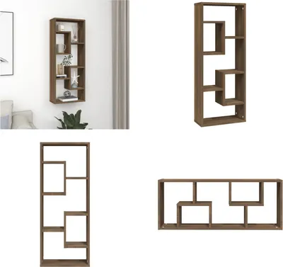Produktbild von vidaXL Wandregal Braun Eichen Optik 36x16x90 cm Holzwerkstoff - Wandregal - Wandregale - Würfelregal - Würfelorganisator