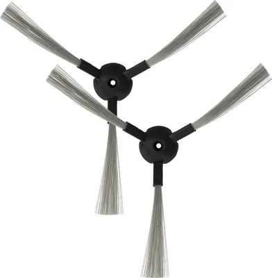 Produktbild von vhbw 2x Seitenbürste kompatibel mit Indream 9300, 9200, 9700, 9300XR, ZX810 Saugroboter - Reinigungsbürsten Set, schwarz / grau, 3-armig