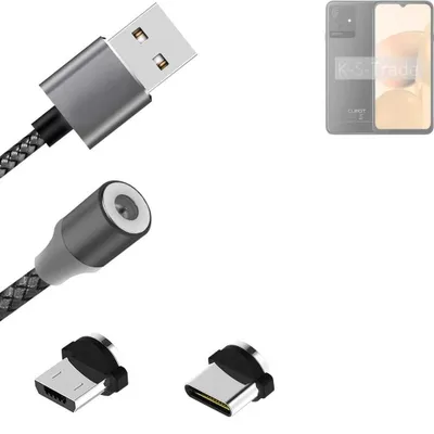 Produktbild von K-S-Trade Hochwertiges Magnet-Lade-kabel Sync-Kabel Daten-Kabel für Cubot Note 50 mit USB-Typ-C-Anschluss und Micro-USB-Anschluss 2A bis zu 480mbps