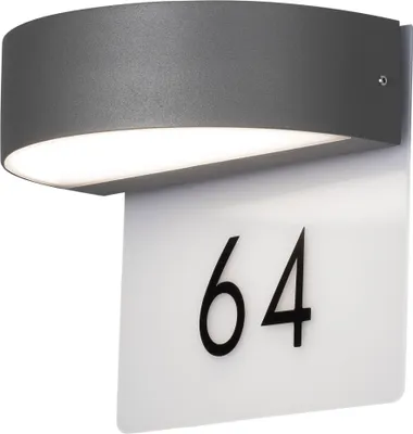 Produktbild von Konstsmide Monza LED Hausnummernleuchte anthrazit, 3000K, 800lm, 2x4,5W, 240V,Aluminium/Acrylglas, 7855-370