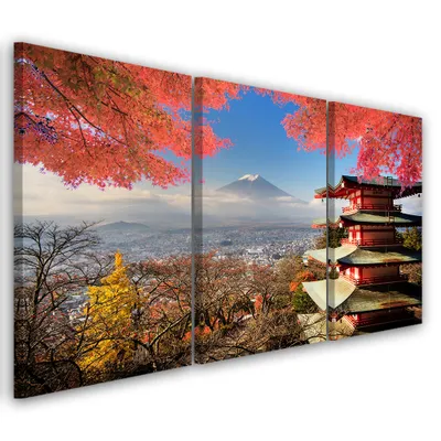 Obrázok produktu pre Triptych na plátne farebné krajiny 150x100 cm Feeby farebné maľba na stenu pripravené na zavesenie