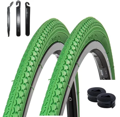 Produktbild von 2 x Roverstone Fahrradreifen 28 x 1,40 (37-622) Grün + 2 Schläuche AV inkl. Reifenheber