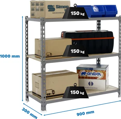 Immagine prodotto di MADERCLICK 3/300 1000 Supporto in metallo CINZA/MADEIRA