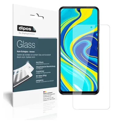 Produktbild von 2x Schutzfolie für Xiaomi Redmi Note 9 Pro - Anti-Shock 9H Folie dipos Glass Kunststoffglas