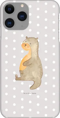 Produktbild von Mr. & Mrs. Panda Iphone 11 Pro Handyhülle Otter Bauch - Grau Pastell - Geschenk, Seeotter See, Handy Case, voll Gefuttert, Satt, Premium Kunststoff, Essen. Foodlover
