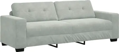 Zdjęcie produktu dla Sofa 3-osobowa jasnoszara 220x78x80 cm aksamitna