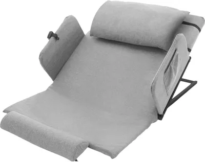 Produktbild von Aufstehhilfe fürs Bett - Elektrische Rückenlehne - EU 90–240V - 50W DC - Kabelgebundene Fernbedienung - Neigungswinkel 2–80° - Max 300 kg - Kissen & 2 Armlehnen - Grau