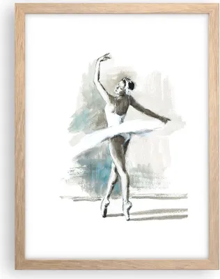 Produktbild von Gerahmtes Poster - Rahmen in heller Eiche - Ballerina Tanz Frau - 30x40 cm - Wand Bild - Wanddeko - Wandbilder - Kunstposter - Wandposter - Bilderrahmen - Bilder - Kunstdruck - P2NPA30x40-4953