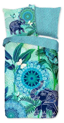 Productafbeelding van HIP Dekbedovertrek "Isara" - Blauw - (155x220 cm) - 100% Katoen