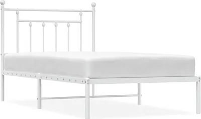 Obrázek produktu pro vidaXL Postel s čelem kovová bílá 100x190 cm