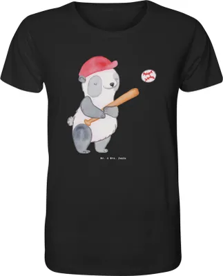 Produktbild von Mr. & Mrs. Panda Tshirt Panda Baseball spielen Größe L - Schwarz - Geschenk, T-Shirt Herren, Baseballplatz, shirt, Baseballverein, Match, Oberteil, Ballsport