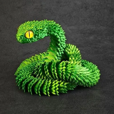 Productafbeelding van 3D slangfiguur, 30 cm – Beweegbaar fidget-speelgoed, groen