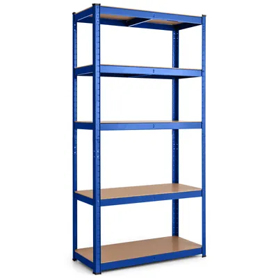 Zdjęcie produktu dla COSTWAY 5-poziomowy regał do dużych obciążeń do 650 kg, metalowa rama regału 75x30x150cm niebieska