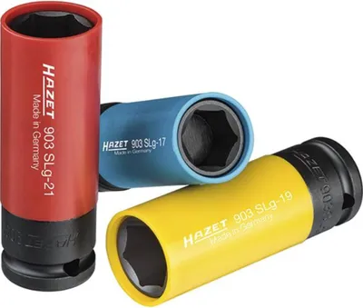 Produktbild von Hazet Schlag-Maschinenschrauber Steckschlüsseleinsatz Satz 903SPC/3, 1/2 (12,5 mm) Vierkant hohl, Außen Sechskant-Tractionsprofil, 3-tlg., 17 - 21