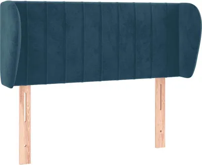 Produktbild von vidaXL Kopfteil mit Ohren Dunkelblau 103x23x78/88 cm Samt