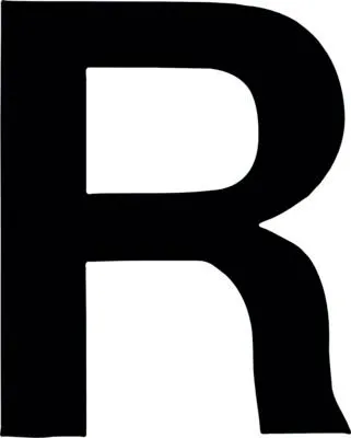 Produktbild von Klebebuchstabe "R" schwarz 35 mm