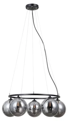 Zdjęcie produktu dla Lampa wisząca MOLITE czarna matowa 5xG9x5W szkło wym:120x58x58cm IP20 Italux