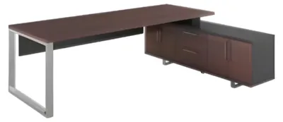 Produktbild von Designer Eckschreibtisch braun schwarz Luxus Büroarbeitsplatz Modern