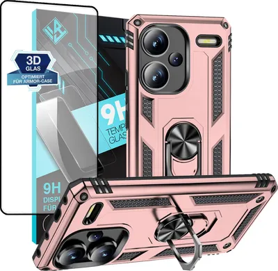 Produktbild von Armor Outdoor Handyhülle für Xiaomi Redmi Note 13 Pro+ 5G Handy Panzer Case Schutzhülle mit 9H Displayglas Displayschutz Farbe: Rosegold
