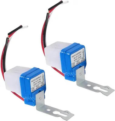 Imagen del producto de Interruptores con sensor de luz, resistentes a la lluvia, de 4,3 x 4,2 x 3,5 cm, paquete de 2 unidades, para iluminación exterior