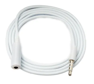 Produktbild von SYSTEM-S Audio Kabel 100 cm Stereo AUX Klinke 3,5 mm Stecker zu Buchse in Weiß
